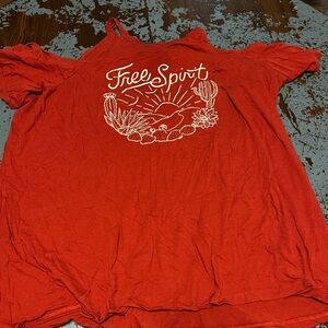 Cute open-shouldered tee